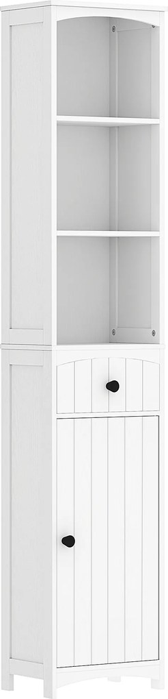 HOMCOM Szafka łazienkowa z 3 półkami, 1 szufladą, wytrzymała, MDF, Biała