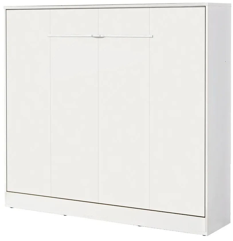 Pionowy biały tapczan z półką 160x200 L4-L68