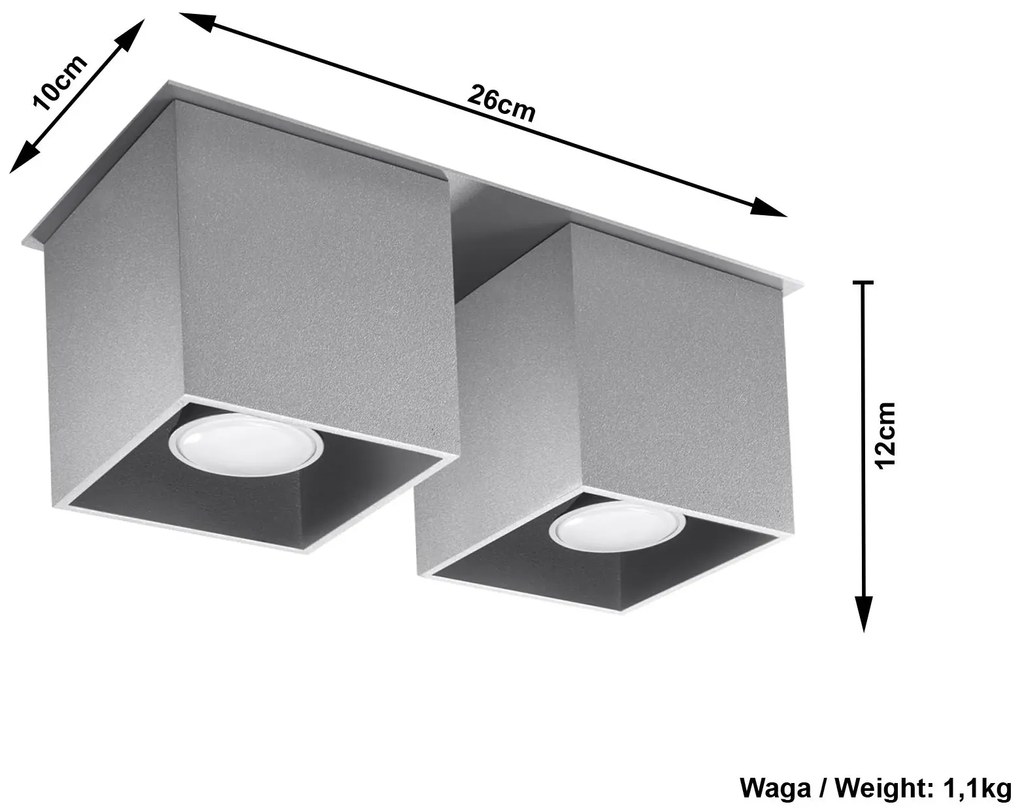 Kwadratowy plafon LED E767-Quas Lines