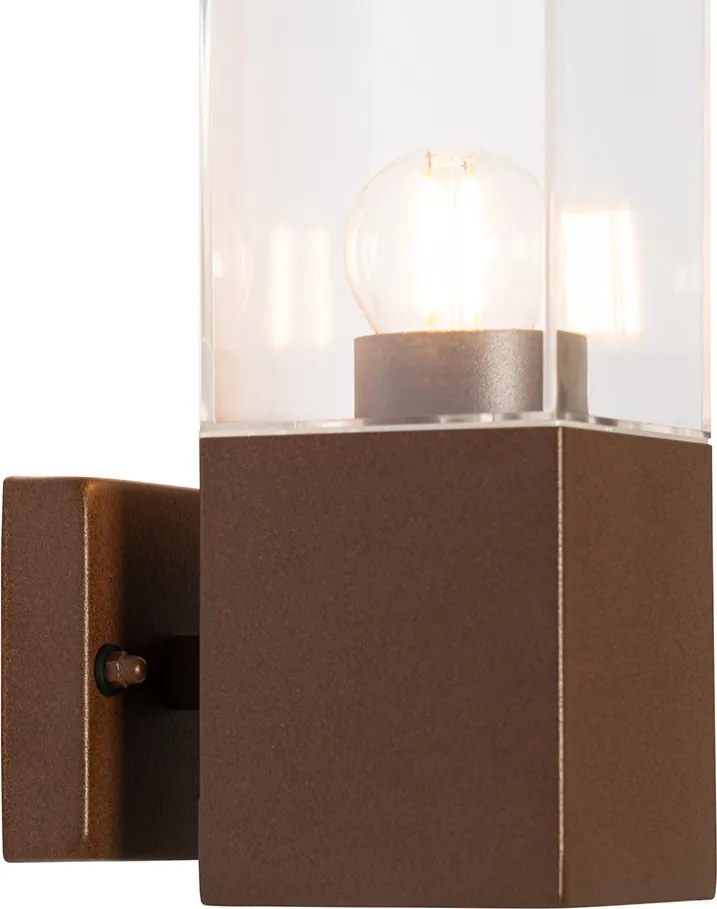 Nowoczesna lampa ścienna zewnętrzna rdzawo-brązowa IP44 - Malios