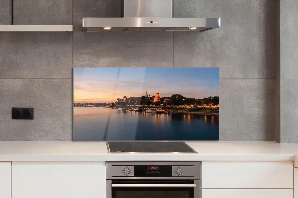 Panel Szklany Zachód Słońca nad Zamkiem na Wawelu