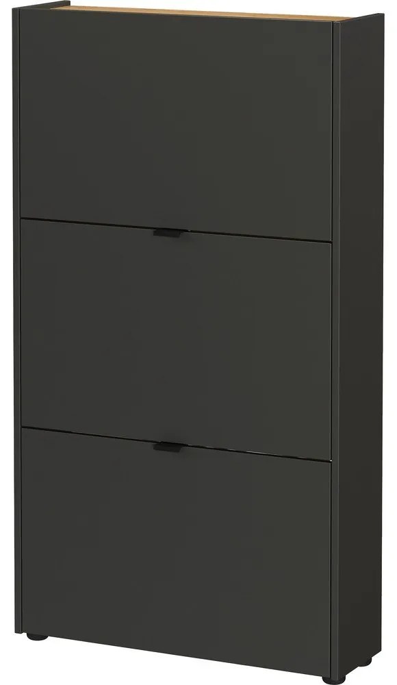 Antracytowa uchylna szafka na buty 71x127x22 cm Ameca – Germania