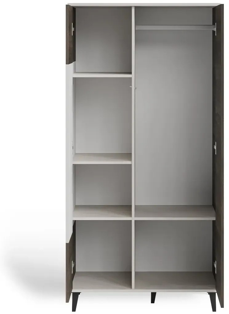 Szafa dwudrzwiowa RANDOM 2 S-1 90cm orzech/kaszmirowa HALMAR