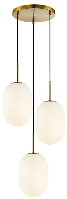 Złota lampa wisząca z okrągłą podstawą - K399-Olion