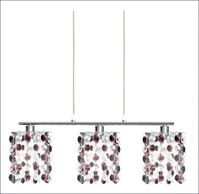 Burgundowe kryształowe lampy wiszące - 4X D215 W2-G71