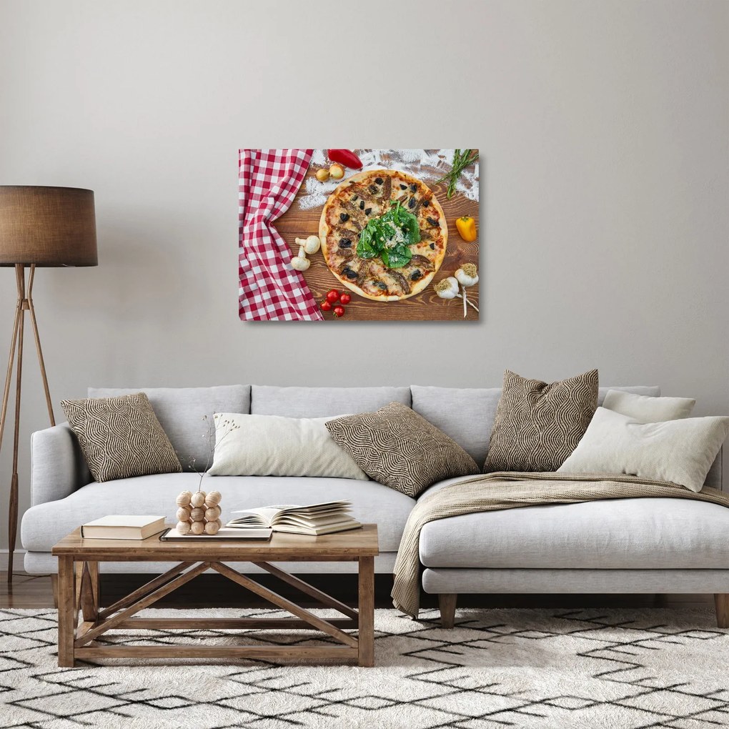 Obraz na szkle pizzy (70x50 cm)