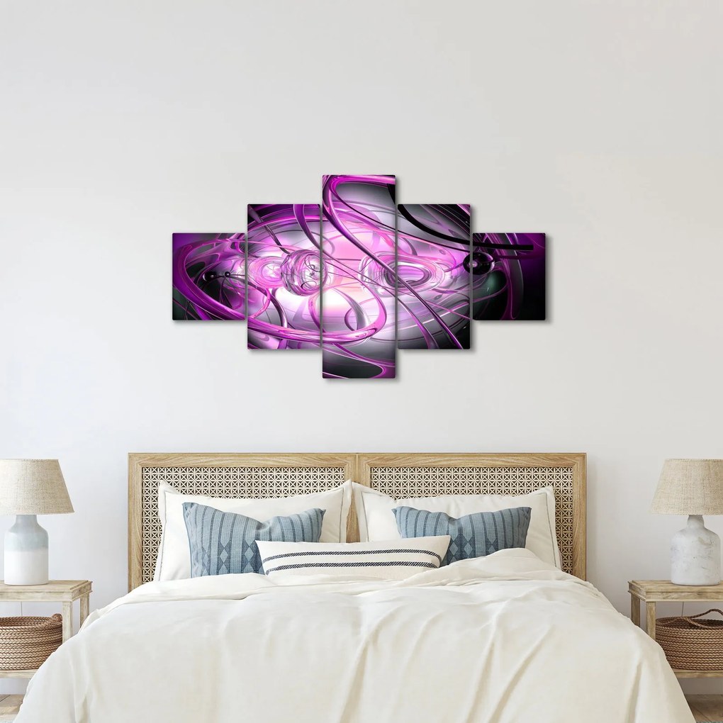 Obraz pięknej fioletowej abstrakcji (125x70 cm)