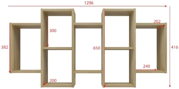 Skandynawski regał wiszący w kolorze dąb sonoma D8-F94
