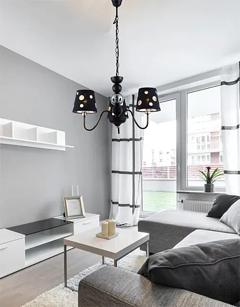 Czarna nowoczesna potrójna lampa wisząca P9-F25