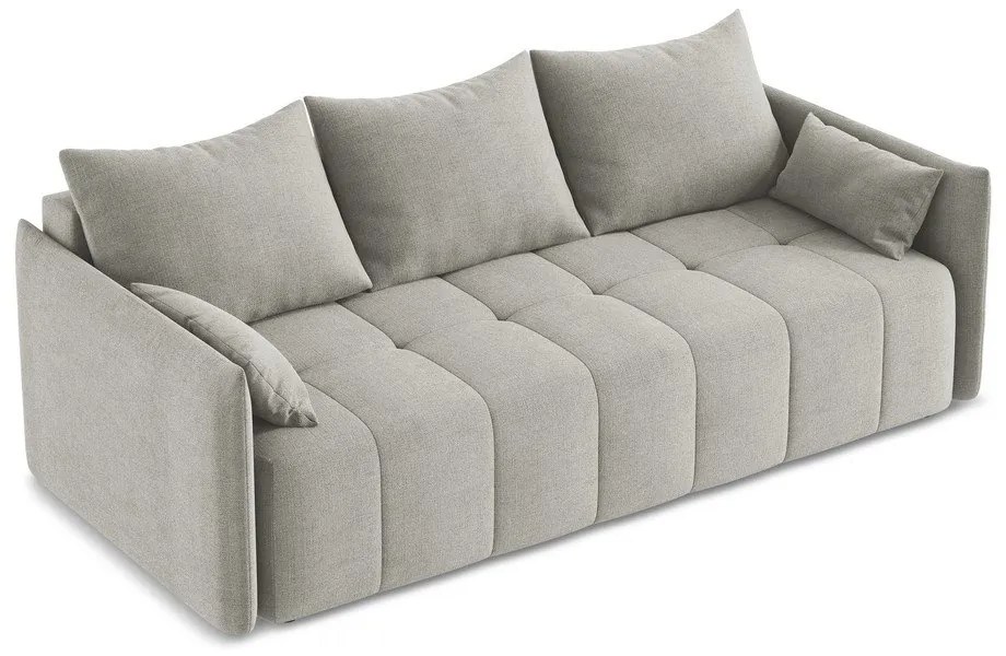 Jasnoszara rozkładana/ze schowkiem sofa 225 cm Moku – Makamii