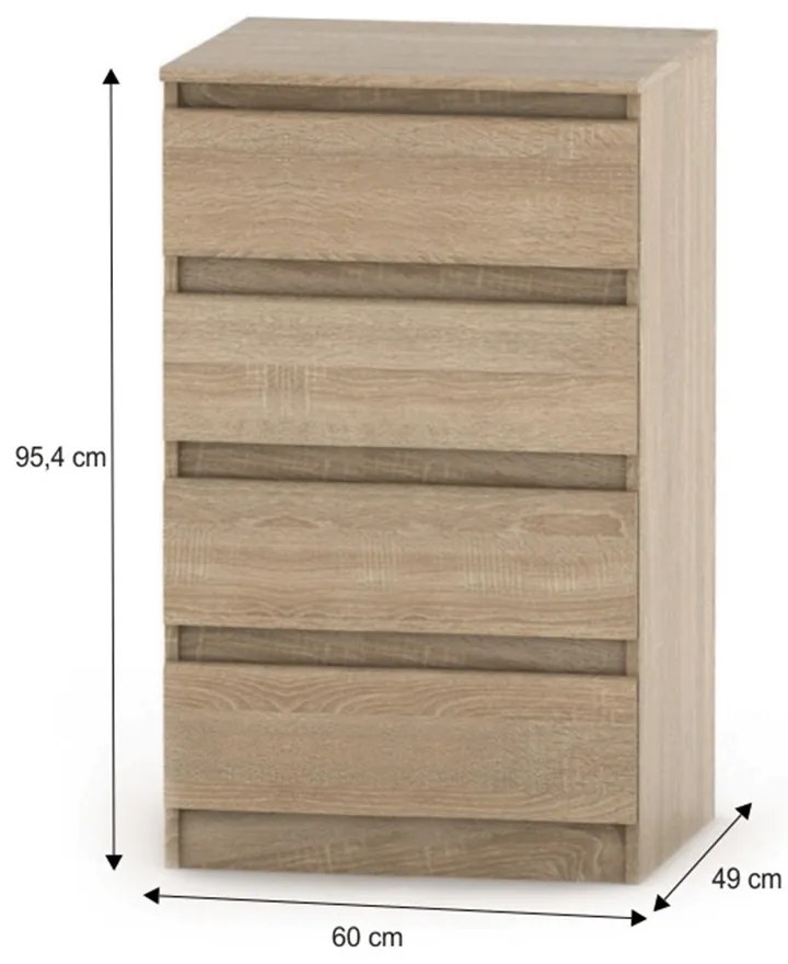 Komoda HANY NEW 014, dąb sonoma