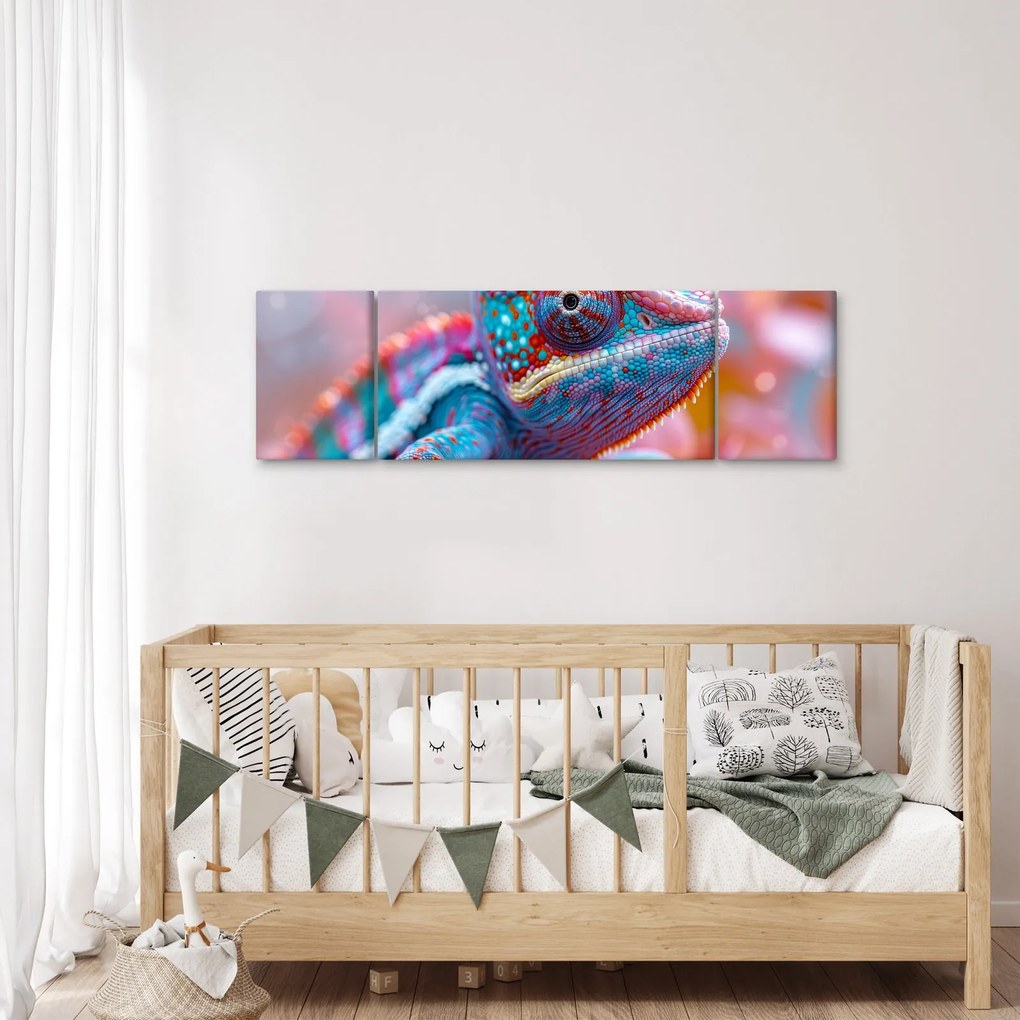 Obraz - Kolorowy kameleon (170x50 cm)