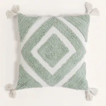 Kwadratowa Poduszka 45x45 Cm Z Bawełny Sowyer Mus Celadonowy - Sklum