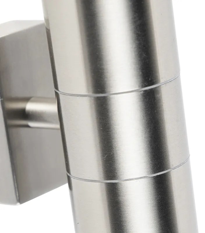 Zewnetrzna Kinkiet / Lampa scienna zewnętrzny stalowy 2-płomieniowy IP44 - Duo Nowoczesny Oswietlenie zewnetrzne
