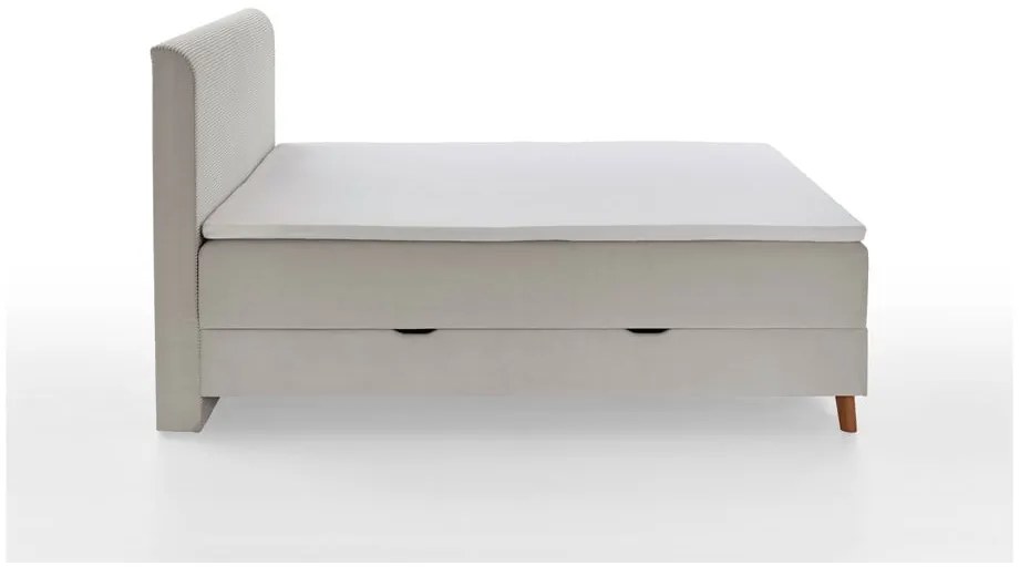 Beżowe łóżko boxspring ze schowkiem 180x200 cm Memphis − Meise Möbel
