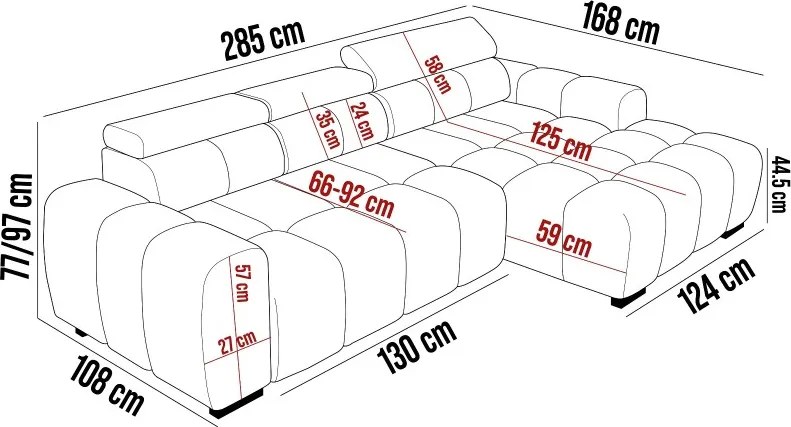 Narożnik OMBO S MINI Prawostronny z Elektryczną Regulacją SALVADOR 13