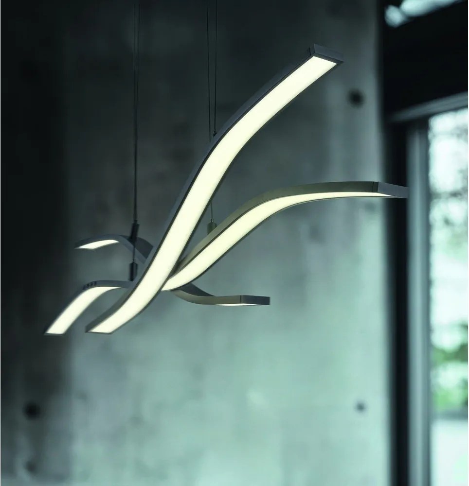 Metalowa lampa wisząca LED ze zdalnym sterowaniem/ze ściemniaczem w kolorze matowej czerni Spider – Trio Select