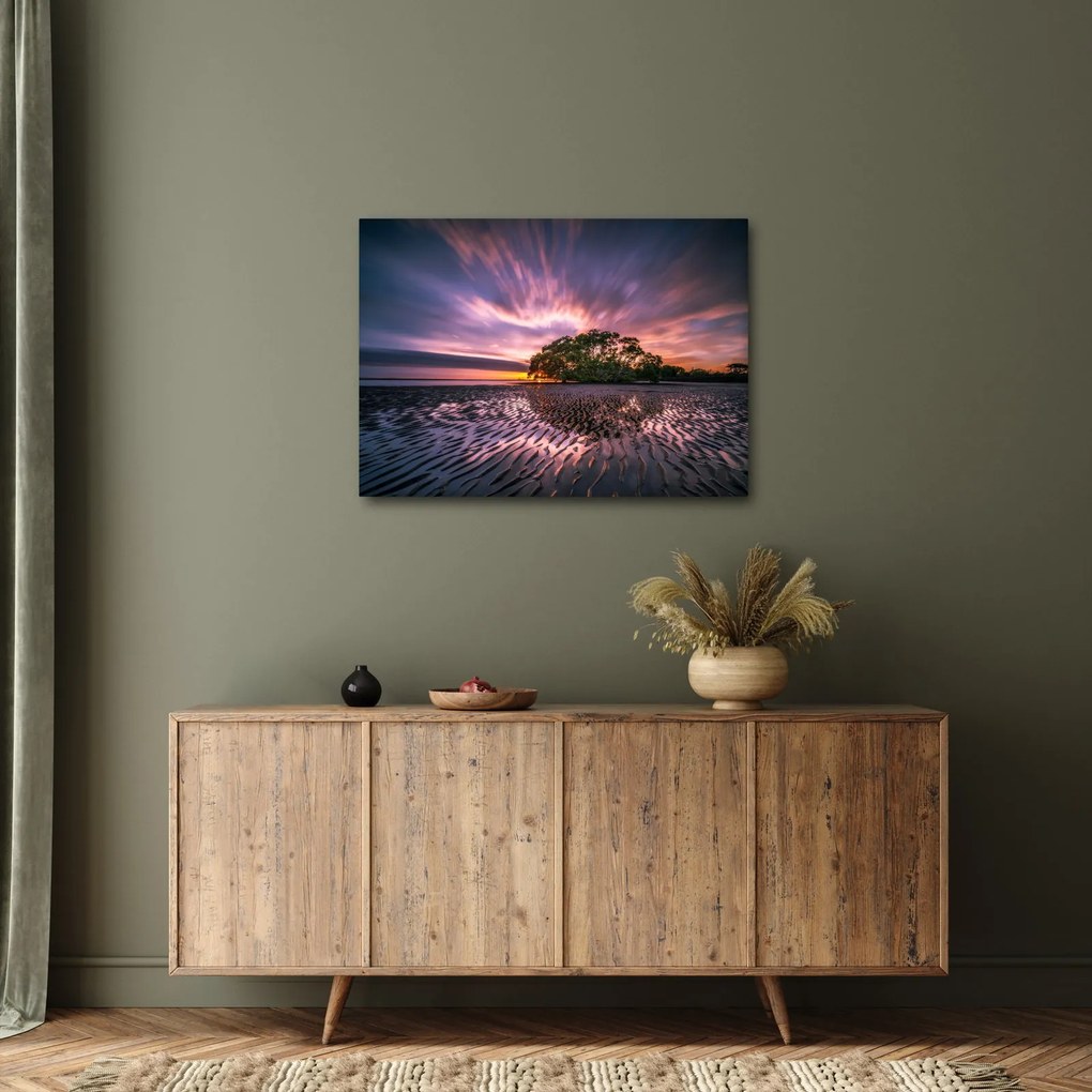 Obraz drzewa na plaży (70x50 cm)