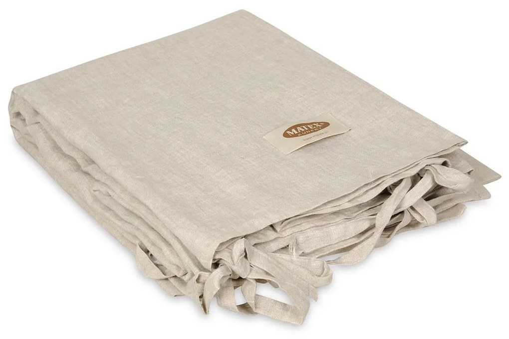 Pościel z mieszanki bawełny i lnu, jasnobeżowy, 160 x 200 cm, 2 szt. 70 x 80 cm