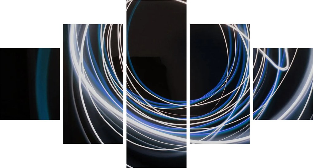 Obraz niebieskich linii (125x70 cm)