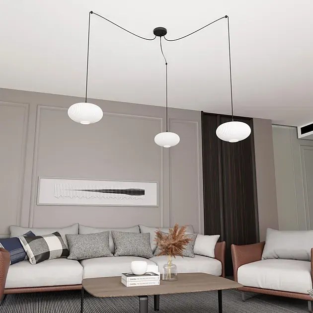 Lampa wisząca typu pająk z mlecznymi kloszami - D170 A1-C89
