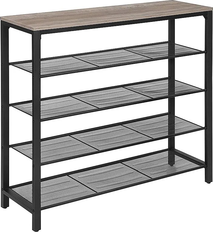 Regał na buty 100x30x92,5 cm biały czarny Indestic