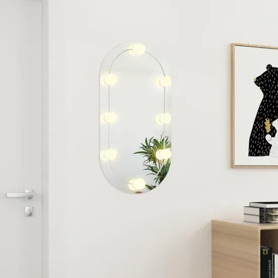 Stylowe owalne lustro z oświetleniem LED 80x40 cm T1-E48