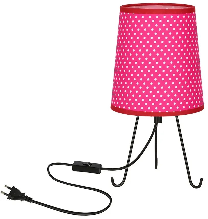 Lampa stołowa z różowo-czerwonym abażurem - 24X D246 K1-C77