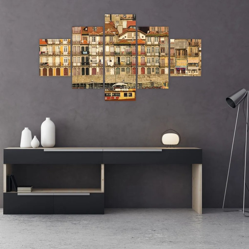 Obraz - Dzielnica Waterfront, Portugalia (125x70 cm)