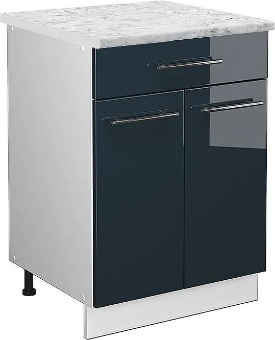 Szafka dolna do kuchni ciemnoniebieski wysoki połysk 60x60x82 fame-line