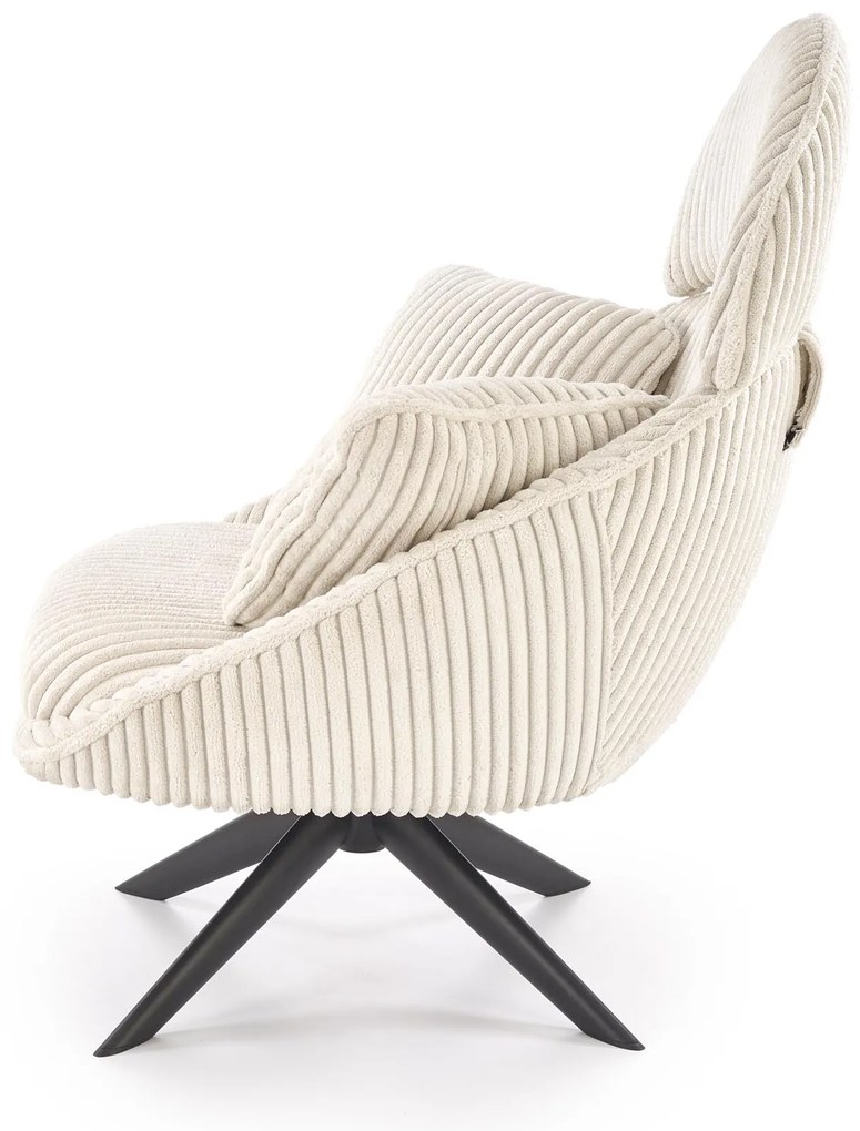 MERRY 2 fotel wypoczynkowy z funkcją obracania, kremowy nowoczesny vintage