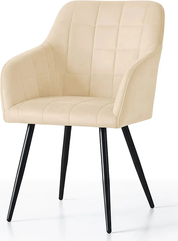 Zestaw 6 beżowych krzeseł pikowanych T3-P35