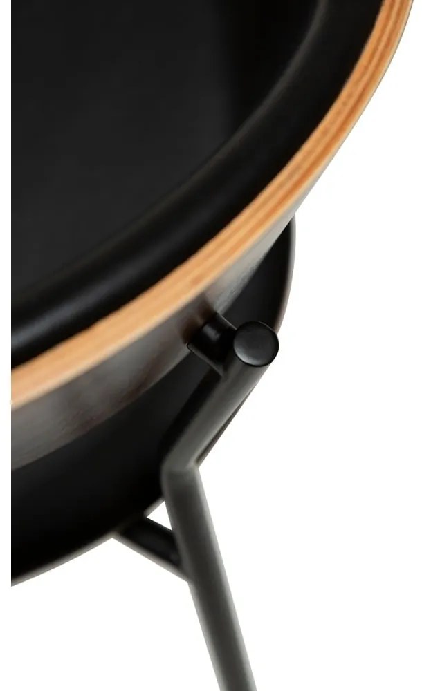 Czarny/w ciemnym naturalnym kolorze fotel jadalniany z podłokietnikami Crib – DAN-FORM Denmark