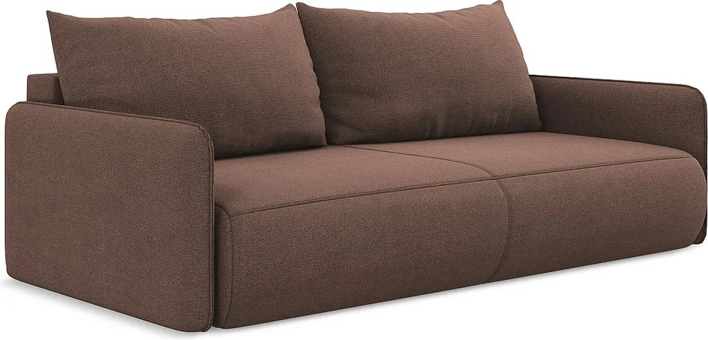 Kanapa 3-osobowa z funkcją spania - z tkaniny strukturalnej - pudrowy róż - NANEA