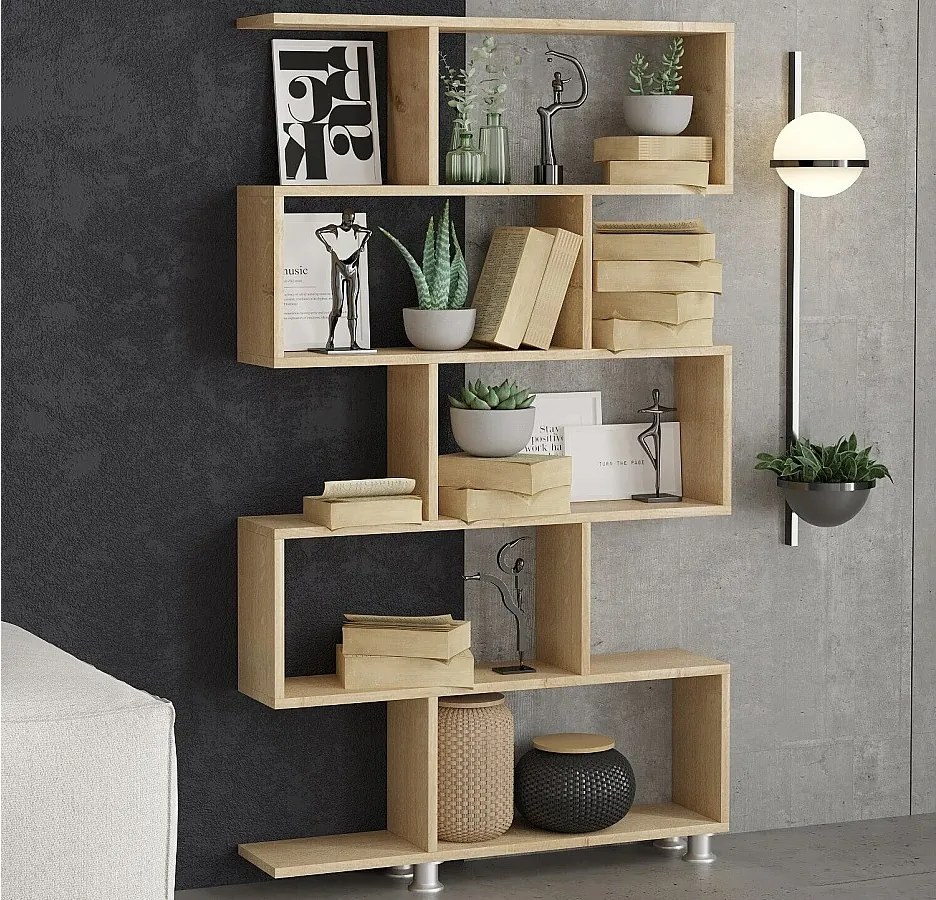 Nowoczesny regał na książki – 90 x 20 x 156 cm – Dąb – Płyta wiórowa pokryta melaminą