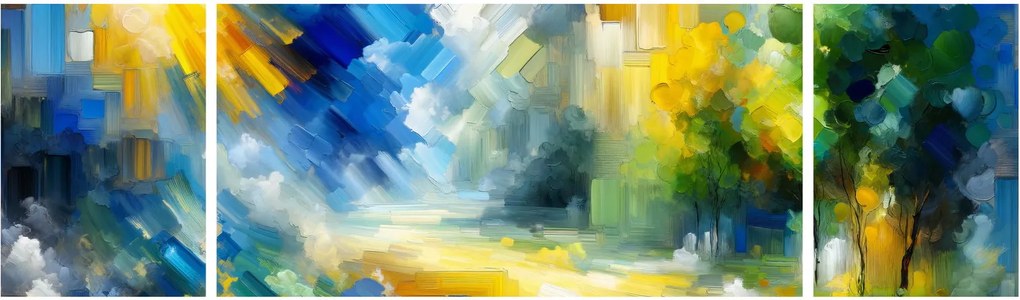 Obraz - Abstrakcyjny słoneczny dzień (170x50 cm)
