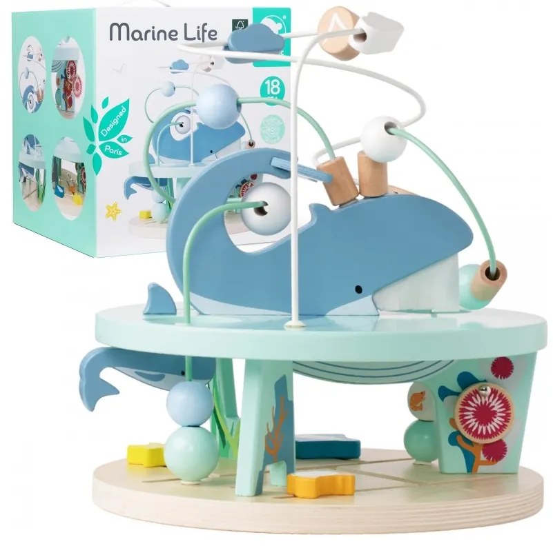 Classic world drewniany edukacyjny labirynt przeplatanka życie morskie 18m+