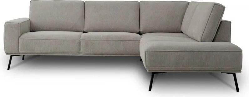 Szarobeżowy narożnik z tkaniny szenilowej (prawostronny/w kształcie litery L) Amsterdam – Scandic