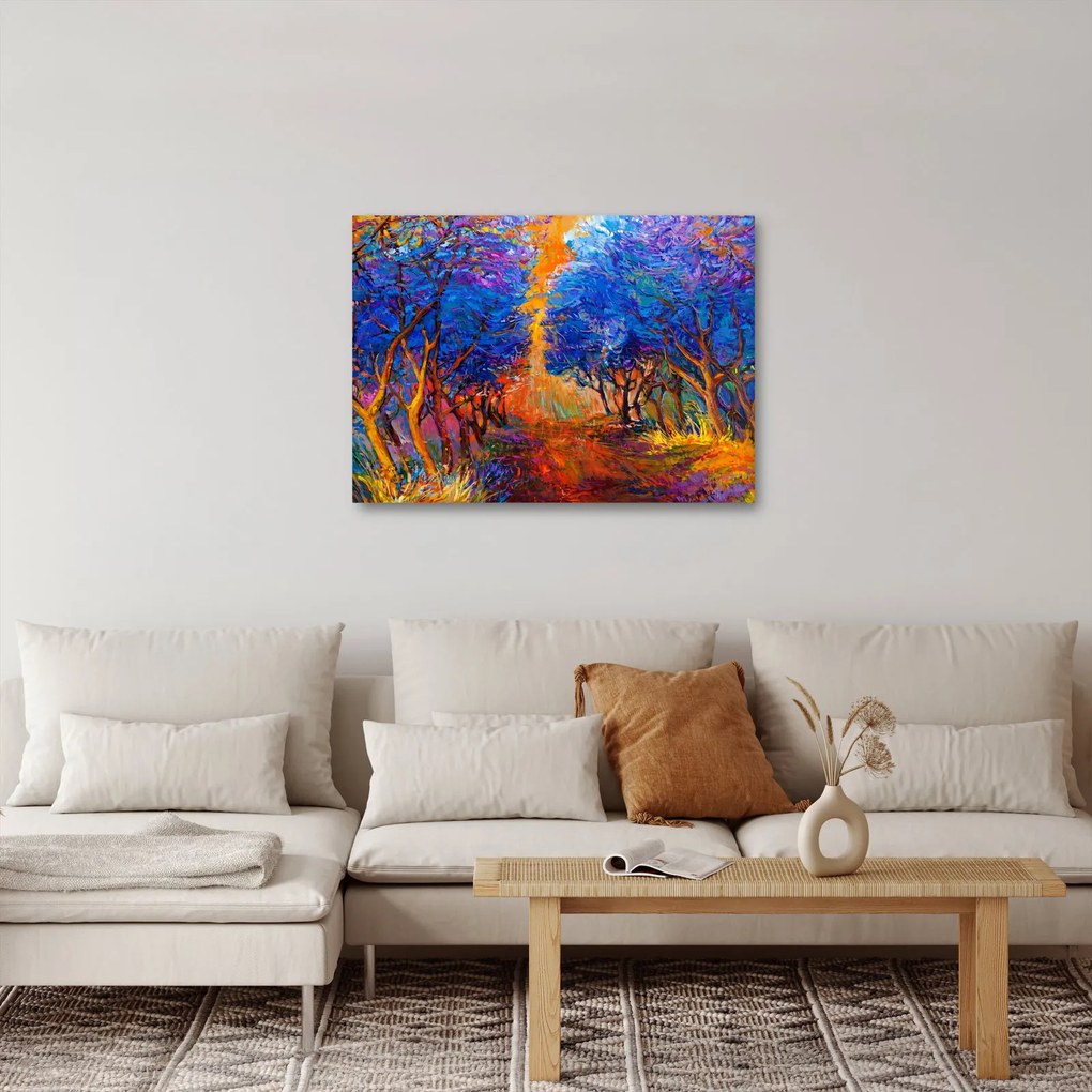 Obraz - Jesienne korony drzew, nowoczesny impresjonizm (70x50 cm)
