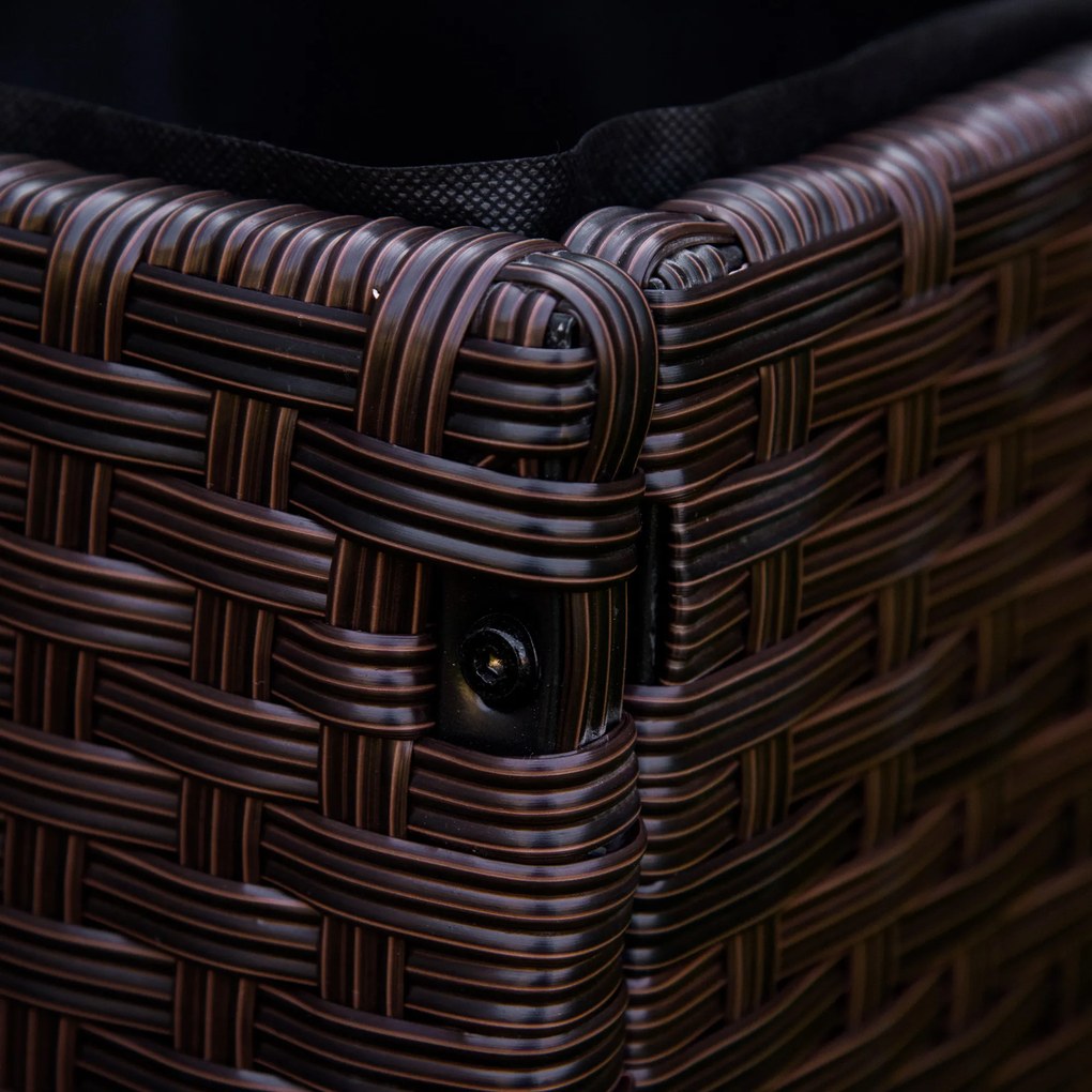 Outsunny Łóżko Podwyższone Rattanowe Kawowy Brąz 94 5x31x36cm Idealne do Ogrodu | Aosom PL