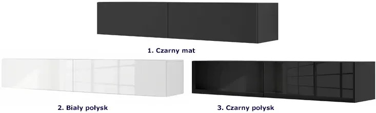 Czarna ścienna szafka rtv 140 cm - Falmi