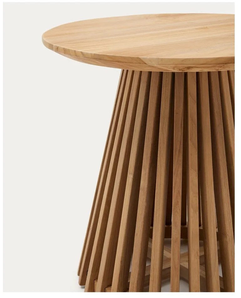 Stolik z drewna tekowego Kave Home Irune, ø 50 cm