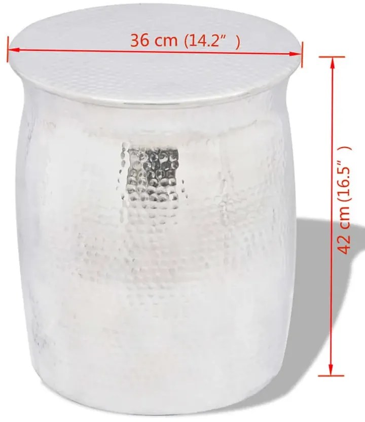 Stolik kawowy z młotkowanego aluminium G0-K89