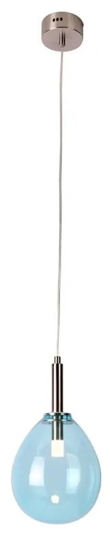 Niebieska lampa wisząca LED ze szklanym kloszem Lukka – Candellux Lighting