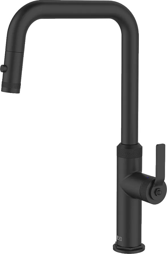 Bateria zlewozmywakowa z wyciąganą wylewką czarny matowy - Essebagno