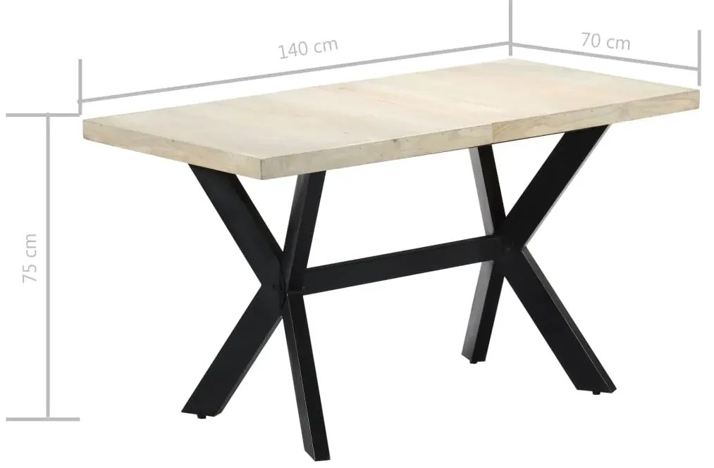 Stół do jadalni z drewna mango Glefro 2X – biały