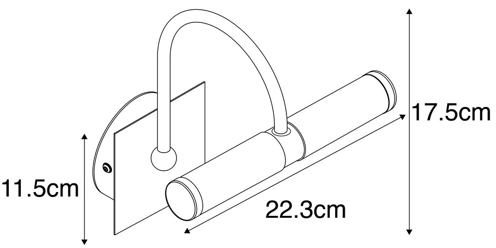 Klasyczna lampa ścienna do łazienki czarna IP44 2-światła - Bath Arc