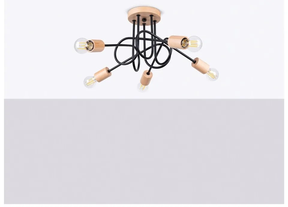 Lampa sufitowa w czarno-naturalnym kolorze 15x61 cm Tumber – Sollux