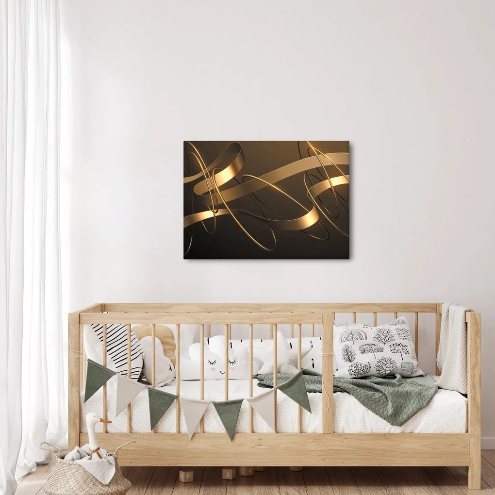Obraz - Brązowe wstążki (70x50 cm)