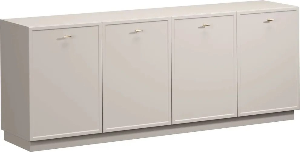 Komoda Lorini 200 cm czterodrzwiowa - kaszmir / złote uchwyty T-bar